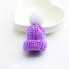 12PCS Cute Mini Knitted Hairball Hat Brooch Sweater Pins Badge(Purple)