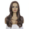 Women Split Wigs Long Curly Hair Synthetic Headgear(Dark Brown + Light Gold)