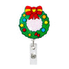 68cm Christmas Cartoon Pull Badge Reel Rotatable Certificate Buckle, Style: Wreath