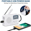 Multi-function Portable Solar / Cranked Dynamo Power LED Flashlight with AM/FM Radio & Mobile Phone Charger