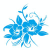 D-798 Flowers Bloom Pattern Car Modified Decorative Sticker(Blue)