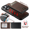 For Samsung Galaxy S22 Ultra 5G Suteni H19 Litchi Texture 2-in-1 MagSafe Removable Card Case Back Phone Case(Brown)