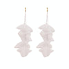 Long Exaggerated Fabric Art Handmade Petal Earrings, Color: E1908-32 White