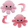 Flipped Octopus Doll Double-Sided Flipping Doll Plush Toy(Dark Pink + Light Pink)