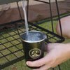 4 PCS / Set Outdoor Picnic Stainless Steel Cup With Storage Bag+Silicone Holder (White)