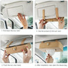 Car Litchi Texture Hanging Tissue Box Sun Visor Card Storage Clip(Brown)