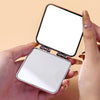 Desktop Mini Electroplating Makeup Double-sided Mirror For Ladies(Beige)