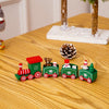 Christmas Decoration Wooden Train Kindergarten Christmas Festival Gift(Green 4 Section)