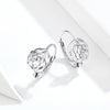 Rose Sterling Silver Platinum Plated Earrings Female Earrings