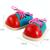 1 Pair Educational Kids Toys Wooden Shoelace Tying Practice Toy