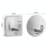 2pcs Stainless Steel Hooks Kitchen Bathroom Storage Behind Door Hooks With Adhesive, Style: Square Black