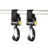 2pcs Universal Baby Stroller Hooks Accessories 360 Degree Sticky Hooks(Black)