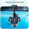 Triangle Suction Cup Mount Holder with Tripod Adapter & Screw & Phone Clamp & Anti-lost Silicone Net for for GoPro, Insta360, DJI and Other Action Cameras, Smartphones(Black)