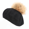 Women Retro Plush Ball Beret Loose Cashmere Beanie Hat, Size:One Size(Beige)