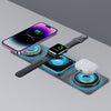 XH-X8 15W 3-in-1 MagSafe Foldable Mini Magnetic Mobile Phone Earphone Watch Wireless Charger(Black)