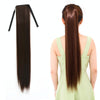 Natural Long Straight Hair Ponytail Bandage-style Wig Ponytail for WomenLength: 75cm(Black Brown)