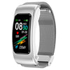 K60 1.08 inch Steel Band Earphone Detachable Life Waterproof Smart Watch Support Bluetooth Call(Silver)