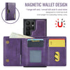 For Samsung Galaxy S24 Ultra 5G DG.MING M6 Series RFID Tri-fold Card Bag Removable Leather Phone Case(Purple)