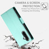 For Samsung Galaxy A36 Side Buckle Magnetic Frosted Leather Phone Case(Mint Green)