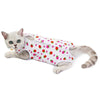 Cat Recovery Suit, Breathable Cotton, Strawberry, M