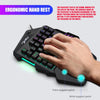 HXSJ V100 Universal One-hand 35-Keys Mechanical Blue Axis Seven-color Backlight Wired Gaming Keyboard, Length: 1.6m