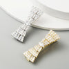 Bow Element Hairpin Duckbill Clip Alloy Inlaid Rhinestone Hair Clip(Golden)