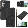 For Samsung Galaxy S24 FE 5G Tulips Embossed Leather Phone Case with Lanyard(Black)