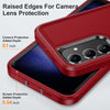 For Samsung Galaxy S24 / S25 5G Rugged PC Hybrid Silicone Phone Case with Holder(Red+Black)