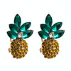 1 Pair Alloy Inlaid Colorful Rhinestone Pineapple Earrings(Green)