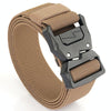 Outdoor Casual Lightning Buckle Men Elastic Belt, Length: 125cm(Dark Khaki)