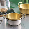 17cm 304 Stainless Steel Thickened Double Ear Soup Bowl Snack Bowl Fried Chicken Bowl(Silver)