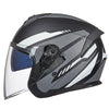 GXT Electric Vehicle Four Seasons Sun Protection & Windshield Double Lens Helmet, Size: L(Matt Black Gray)