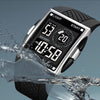 SKMEI 1967 Stainless Steel Buckle PU Strap Waterproof Electronic Watch(Black and Black Machine)