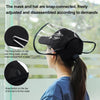 Anti-Saliva Splash Anti-Spitting Anti-Fog Anti-Oil Protective Baseball Cap Mask Removable Face Shield(Black)