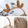 Antler Plush Earmuffs Winter Warm Fashion Retractable Ear Warmer One Size(Gray)