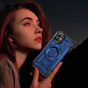 For iPhone 12 Lens Holder MagSafe Phone Case(Blue)