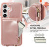 For Samsung Galaxy S25+ 5G Crossbody Lanyard Zipper Wallet Leather Phone Case(Rose Gold)