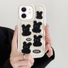 For iPhone 12 Rabbit Plush Silicone Phone Case(White)