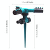 Automatic 360 Rotating Adjustable Garden Water Sprinklers Lawn Irrigation System with 3 Arm Sprayers and Spike Base(Green)