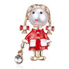 Handbag Girl With Drill And Oil Brooch(Red)