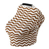 Multifunctional Cotton Nursing Towel Safety Seat Cushion Stroller Cover(Brown and White Wavy Stripes)