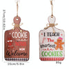 Christmas Gingerbread Man Decoration Wooden Sign Ornaments Store Welcome Pendant(Brown)