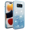 For Samsung Galaxy S8+ Gradient Glitter Flower All-inclusive Phone Case(Blue)