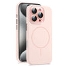 For iPhone 15 Pro Max AG Fine Hole Liquid Silicone MagSafe Magnetic Phone Case(Pink)