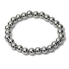 Silver Stainless Steel Round Bead Bracelet(6mm)