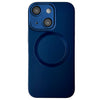 For iPhone 14 Metallic Paint CD Texture MagSafe TPU Phone Case(Dark Blue)