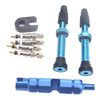 A5596 2 PCS 40mm Blue French Tubeless Valve Stem with Repair Kit for Road Bike