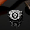 Hip Hop Platinum Plated Lion Head Rhinestone Ring for Men, US Size: 8, Inner Diameter: 18mm, Perimeter: 57mm(Silver)