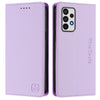 For Samsung Galaxy A52 4G / 5G RC01 Dual-Folded Magnetic Suction RFID Leather Phone Case(Light Purple)