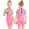 DIVE & SAIL M150656K Children Diving Suit 2.5mm One-piece Warm Swimsuit Short-sleeved Cold-proof Snorkeling Surfing Anti-jellyfish Suit, Size: XL(Pink)
